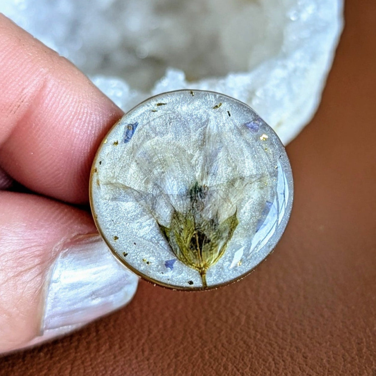 bague dorée fleur de lin bisanuelle normandie