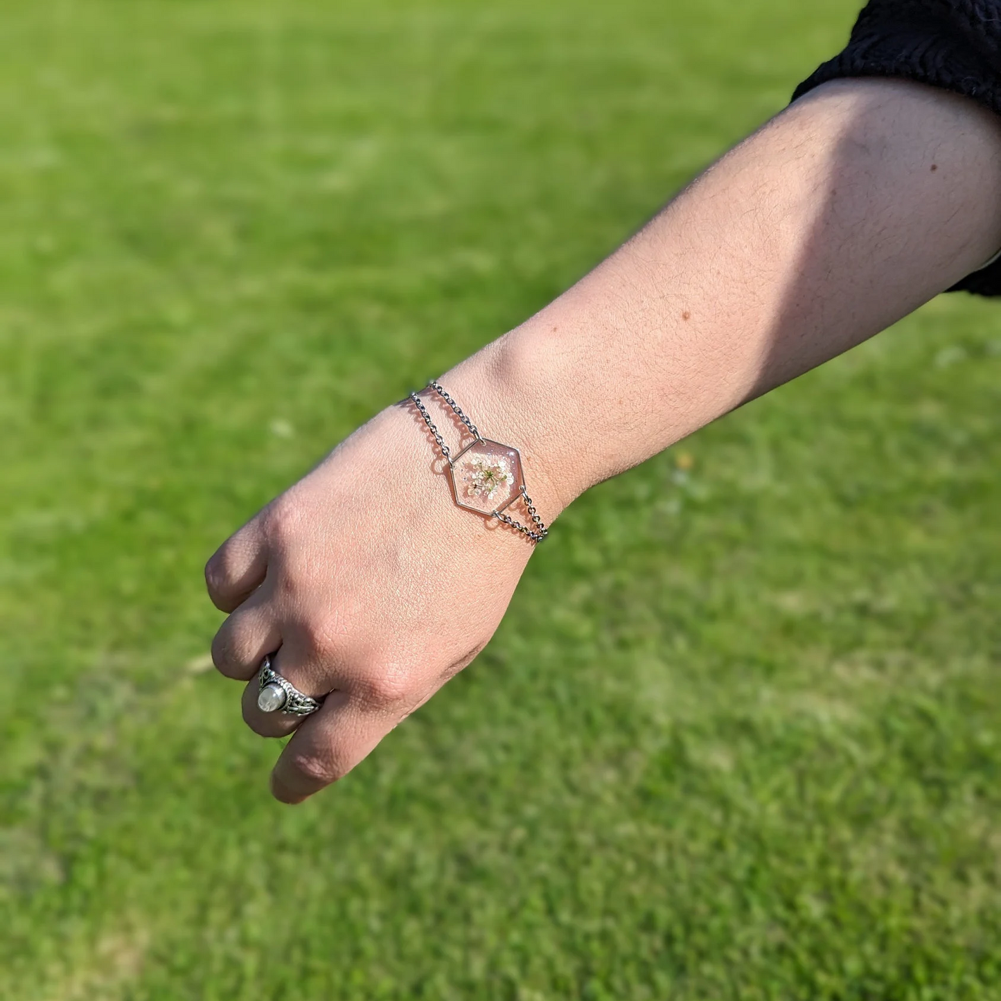 Bracelet transparent avec fleurs de Cerfeuil